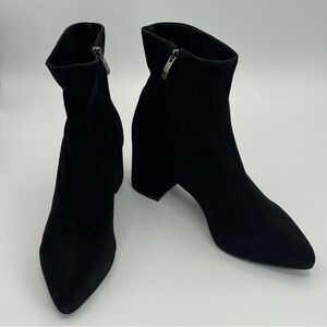 La Canadienne Black Suede Ankle Boots Block Heel NEW Size 9